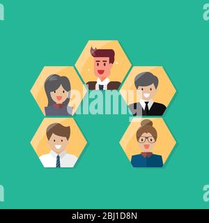 Business organization chart. Flat style vector illustration Stock Vector