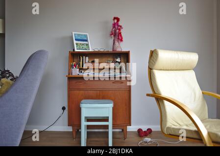 Working from home desk office space UK Stock Photo