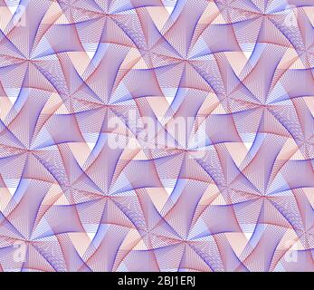 Guilloche micro vector seamless pattern. Color background with thin lines and optical blending effect. Stock Vector