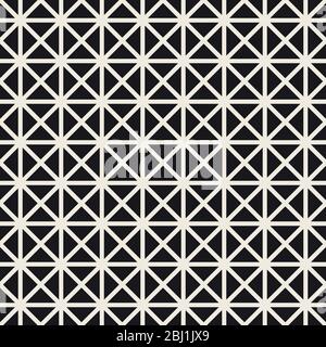 Vector seamless crossing linespattern. Simple lattice design. Geometric triangles ornament. Stock Vector