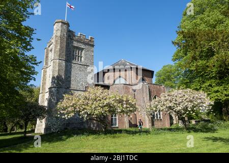 St Mary the Virgin church in the beautiful village of Micheldever in Hampshire, England, UK Stock Photo