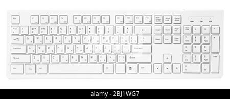 Computer keyboard isolated on white. Close up. Stock Photo