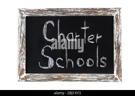 Charter Schools written on chalkboard Stock Photo