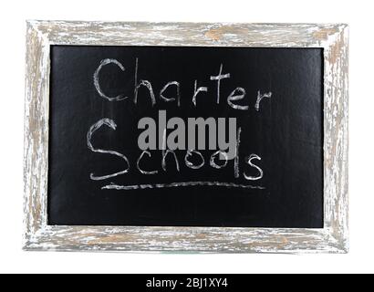 Charter Schools written on chalkboard Stock Photo