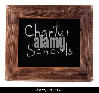 Charter Schools written on chalkboard Stock Photo