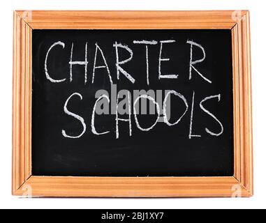 Charter Schools written on chalkboard Stock Photo