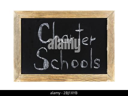 Charter Schools written on chalkboard Stock Photo