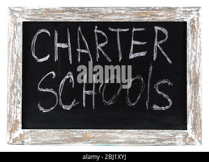 Charter Schools written on chalkboard Stock Photo