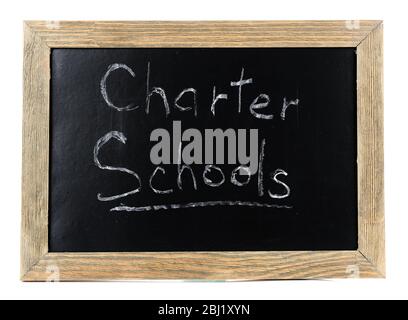Charter Schools written on chalkboard Stock Photo