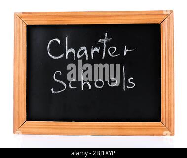 Charter Schools written on chalkboard Stock Photo
