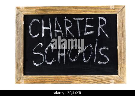Charter Schools written on chalkboard Stock Photo