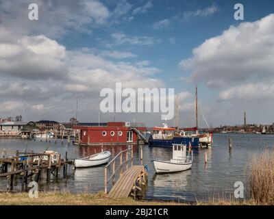 Small harbor in Egernsund near Graasten, Denmark Stock Photo