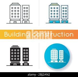 Multiapartment complex icon Stock Vector