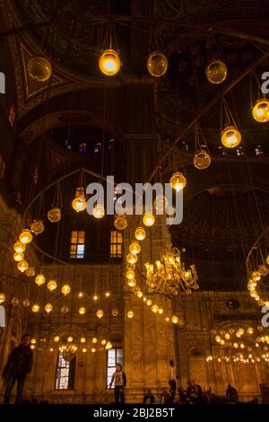 Inside the mosque of muhammad Ali in the Citadel of Cairo or Citadel of Saladin Stock Photo