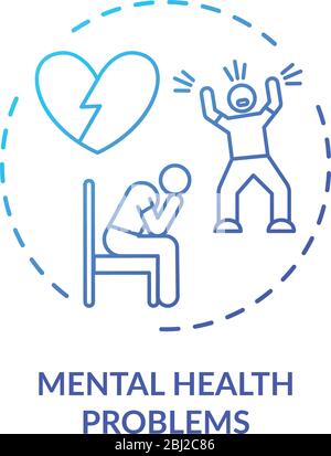 Mental health problems concept icon Stock Vector
