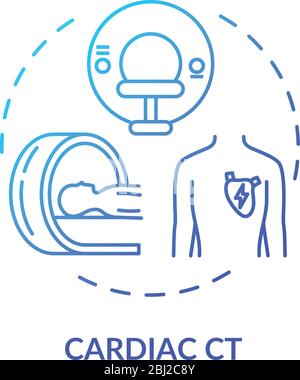 Cardiac CT concept icon Stock Vector