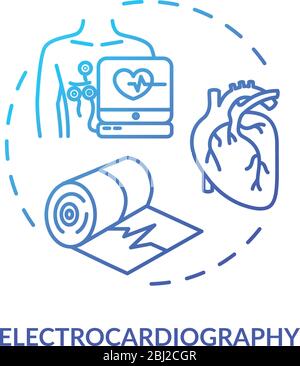 Electrocardiography concept icon Stock Vector