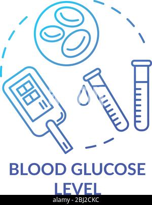 Blood glucose level concept icon Stock Vector
