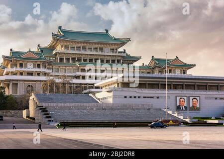 Pyongyang / DPR Korea - November 12, 2015: The Grand People's Study House situated on Kim Il-sung Square in Pyongyang, North Korea Stock Photo