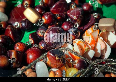 details of agate jewelry and beads Stock Photo