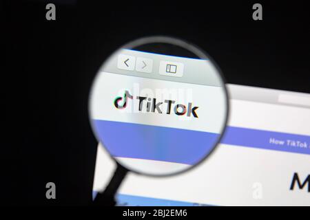 Ostersund Sweden April 28 2020 Closeup Of Tiktok Website Under A Magnifying Glass Tiktok Is A Chinese Video Sharing Social Networking Service Ow Stock Photo Alamy