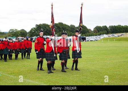 Pupils of Queen Victoria School, Dunlane, Scotland, on parade in full uniform. Stock Photo