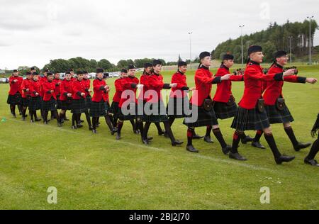 Pupils of Queen Victoria School, Dunlane, Scotland, on parade in full uniform. Stock Photo