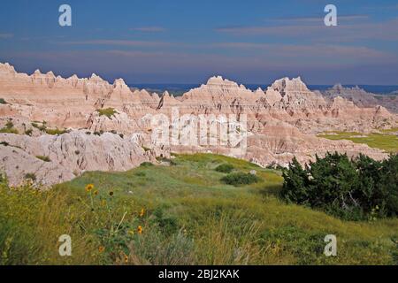 View of the Badlands National Park (South Dakota) Stock Photo