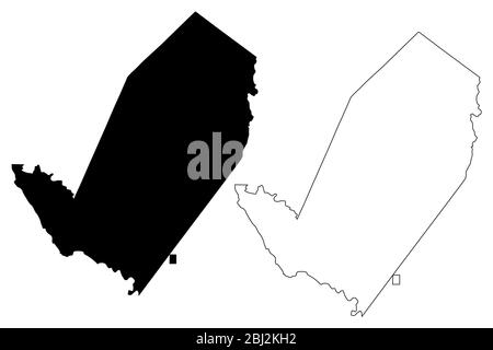 Rockdale County, Georgia (U.S. county, United States of America,USA, U.S., US) map vector illustration, scribble sketch Rockdale map Stock Vector