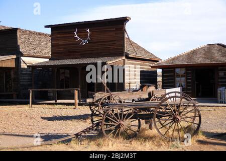 View of Old Trail Town in Cody, Wyoming Stock Photo