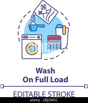 Wash laundry on full load concept icon Stock Vector