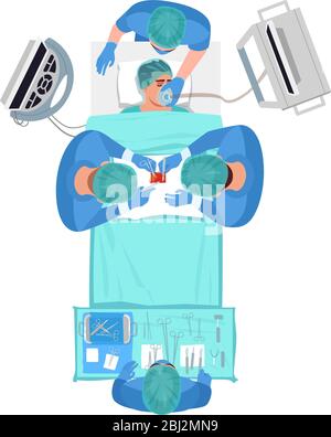 Surgical procedure semi flat RGB color vector illustration Stock Vector