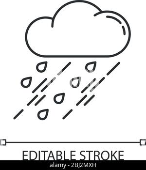 Showers pixel perfect linear icon Stock Vector