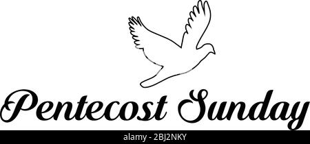 Pentecost Sunday Quote, Typography for print or use as poster, card, flyer or T Shirt Stock Vector