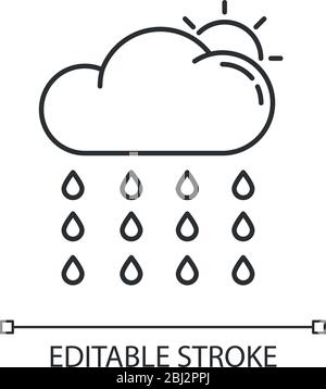 Drizzle pixel perfect linear icon Stock Vector