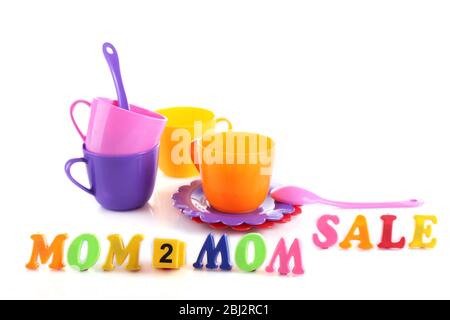 Concept of childish goods sale isolated on white background Stock Photo