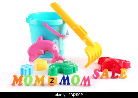 Concept of childish goods sale isolated on white background Stock Photo
