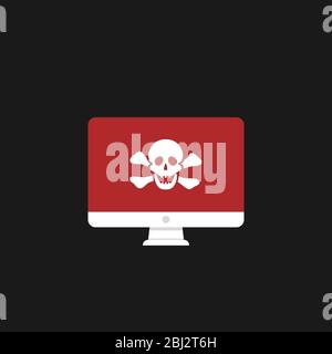 Laptop virus alert Stock Vector