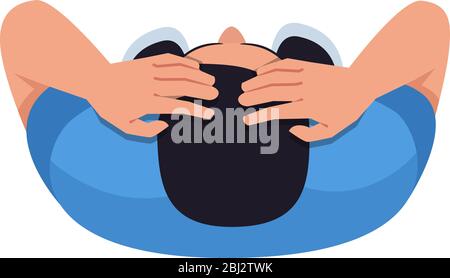 Stressed man semi flat RGB color vector illustration Stock Vector
