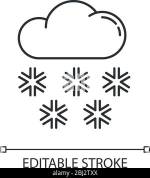 Snow pixel perfect linear icon Stock Vector