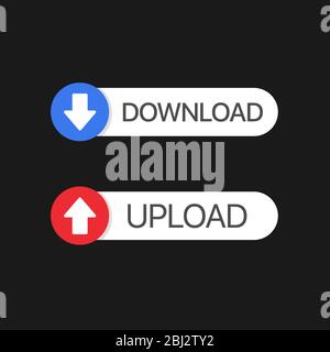 Download and upload buttons Stock Vector