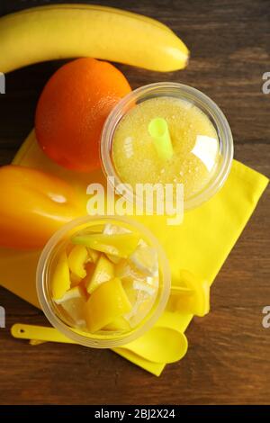 Download Yellow Banana Smoothie In Plastic Cup With Straw Isolated On White Background Berry Healthy Beverage Detox Drink Stock Photo Alamy Yellowimages Mockups