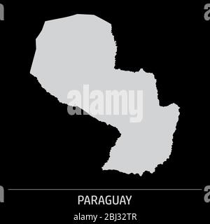 Paraguay map icon illustration on gray background with label Stock Vector