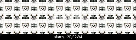 Cute kawaii panda seamless border banner Vector Image