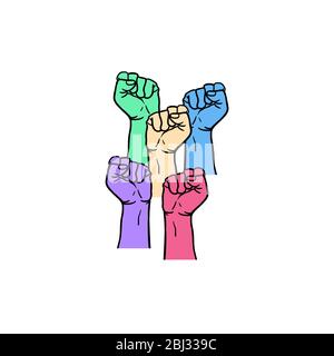 hands clenched vector graphic design illustration Stock Vector
