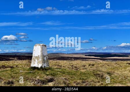 Great Manshead Hill trig point. Stock Photo