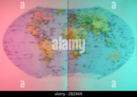 Beautiful Blurred background map, concept of travel Stock Photo