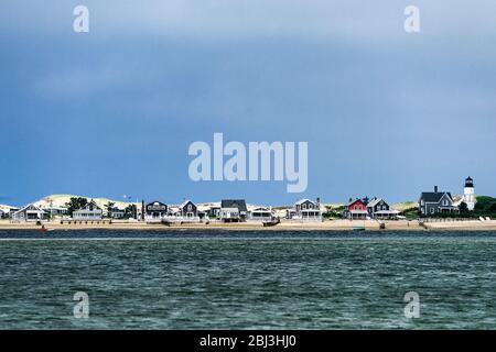 Sandy Neck Lighthouse at Barnstable on Cape Cod in Massachusetts. Stock Photo