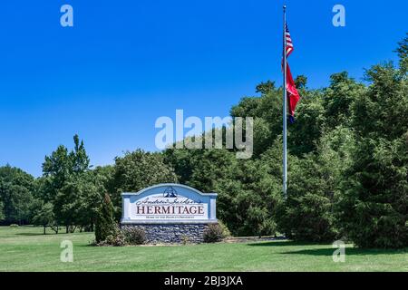 The Hermitage is a historical plantation and museum which was previously the home of President Andrew Jackson in Tennessee. Stock Photo