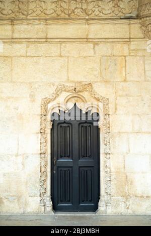 Doorway in famous Monastery of Jeronimos - Mosteiro  dos Jeronimos in Lisbon, Portugal Stock Photo